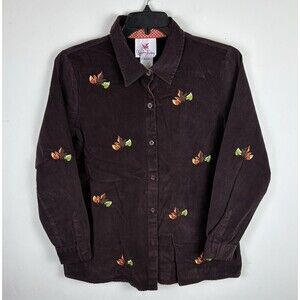 Women’s Vintage 90s Quaker Factory Embroidered Shirt / Button Down / Medium